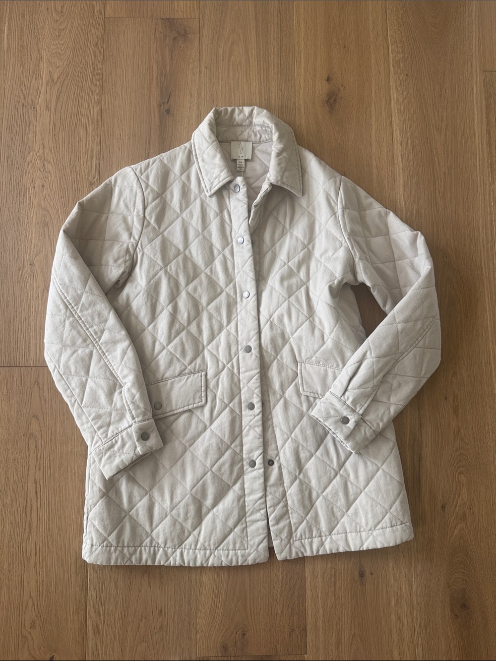 Joie Quilted Cream Utility Jacket